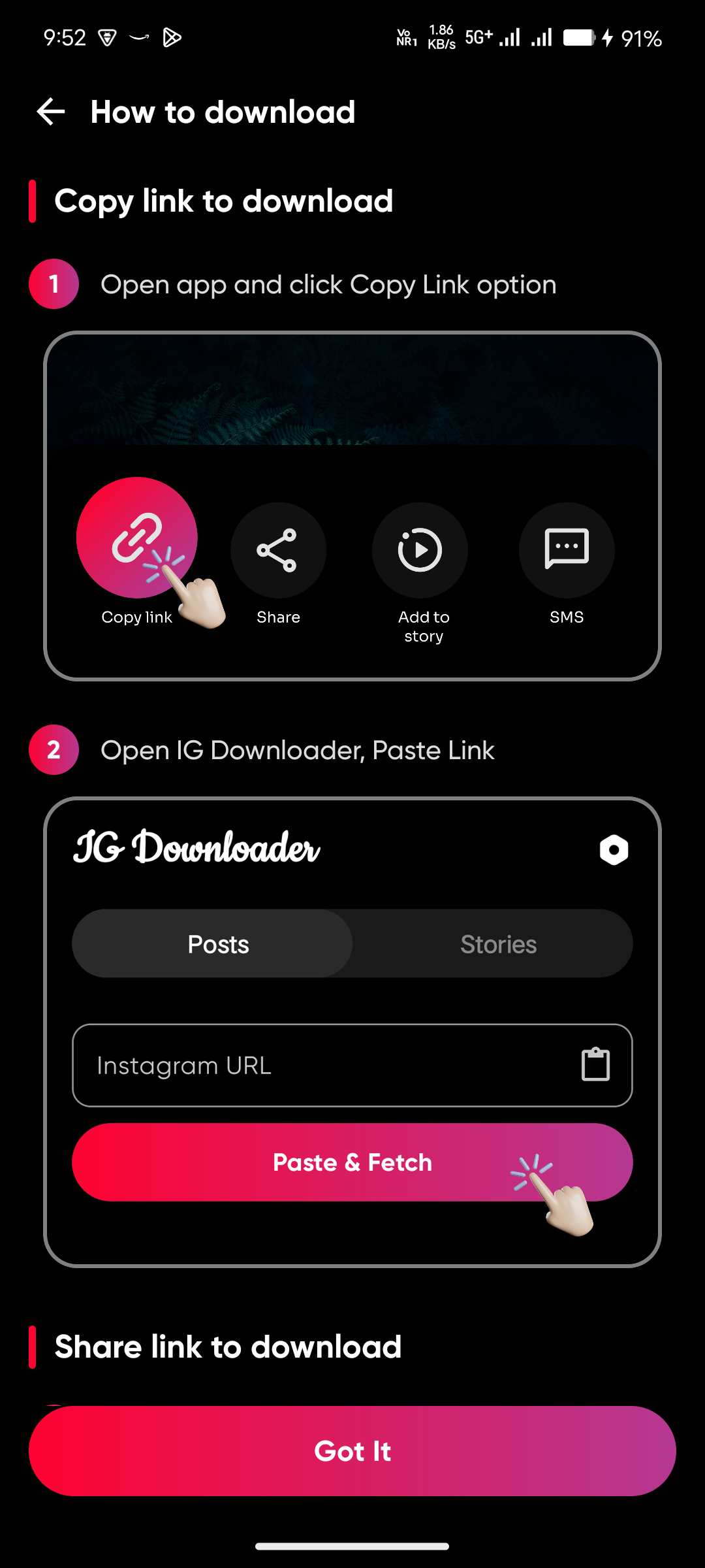 Step 1: Copy Instagram link